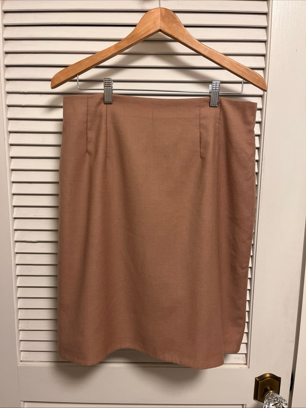 Vintage JG Hook Skirt Womens 100% Wool Camel Straight Pencil Skirt Lined Office